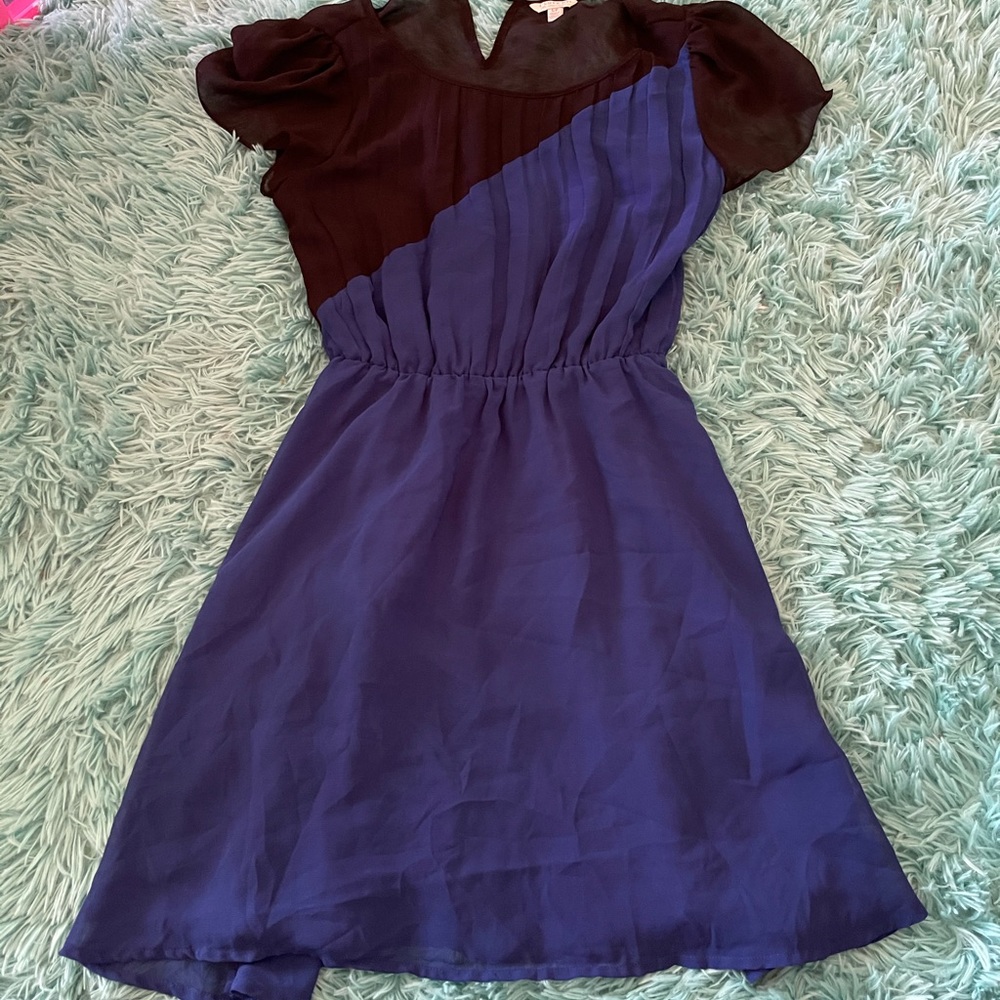 Sheer top blue and black babydoll dress